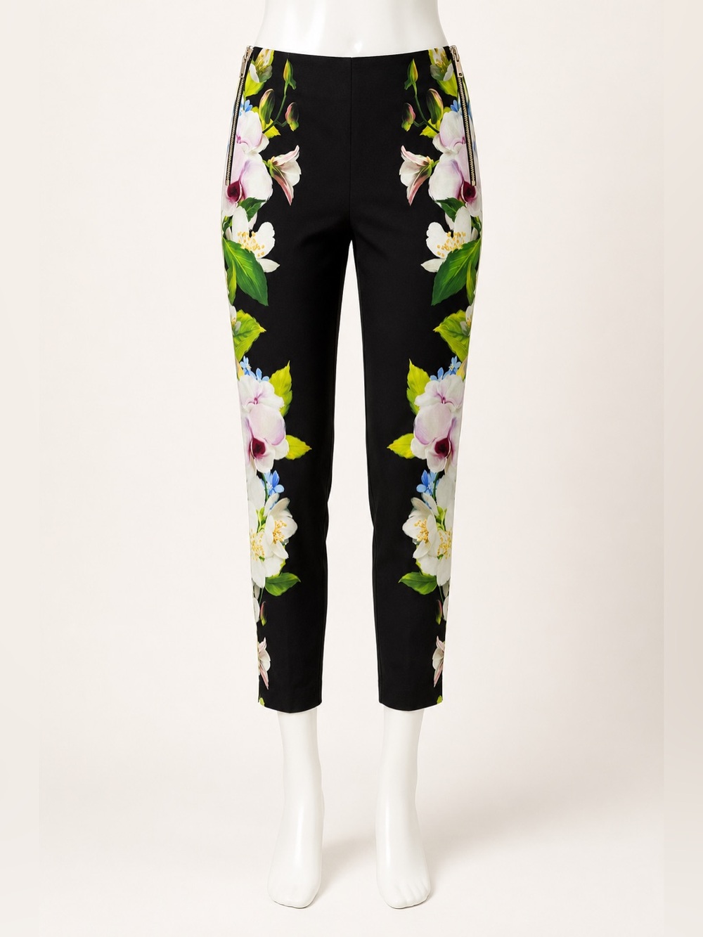 Ted Baker Galla Forget Me Not Floral Slim Pants Size 2 US 6